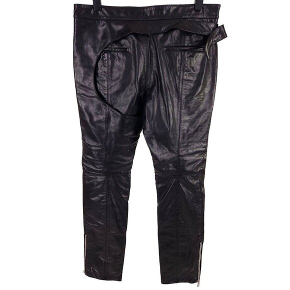 Adyar Leather Brace Trousers Size XL Mens Black NWT - Picture 8 of 16